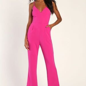 Lulu's Vibrant Pink Jumpsuit